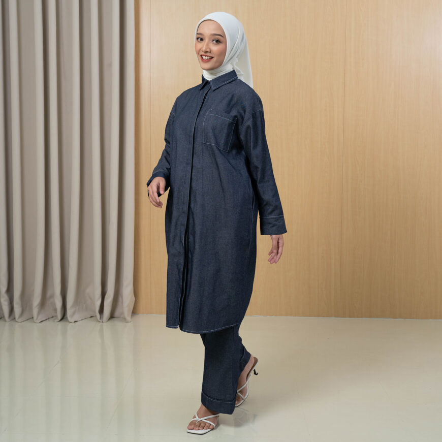 Nyonya Looks - Non Busui - Svara Dark Denim - Tunik Wanita - Image 2