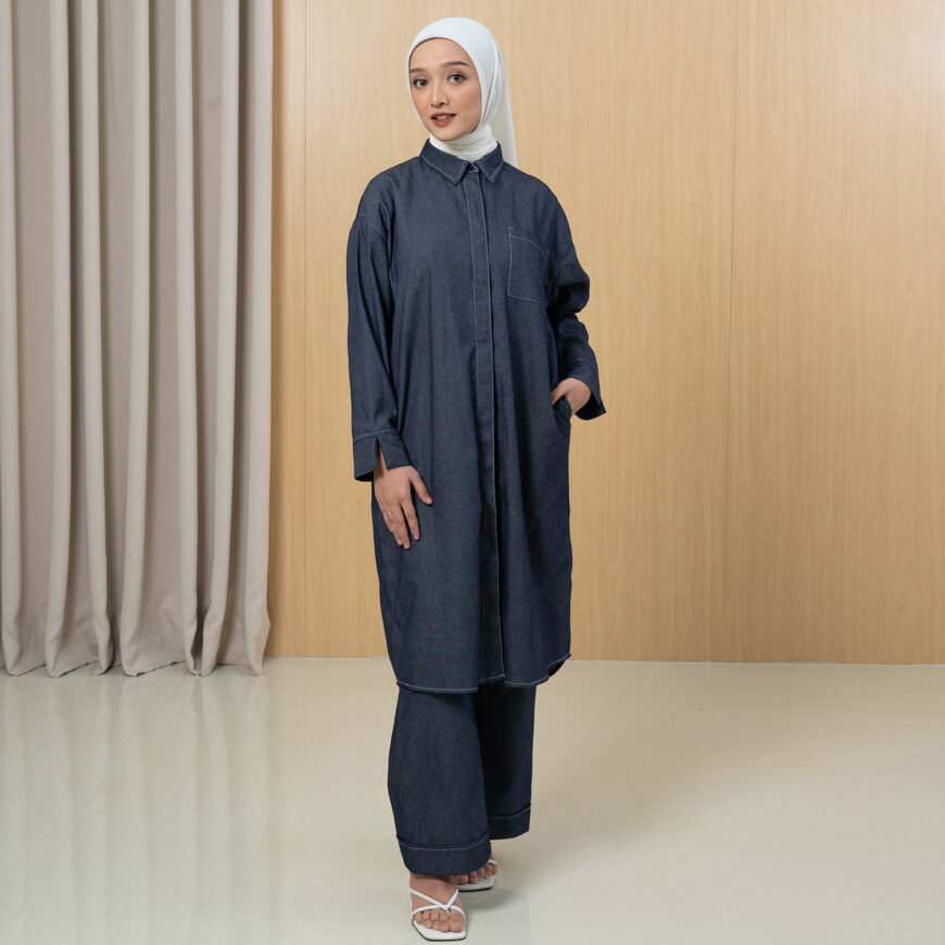 Nyonya Looks - Non Busui - Svara Dark Denim - Tunik Wanita