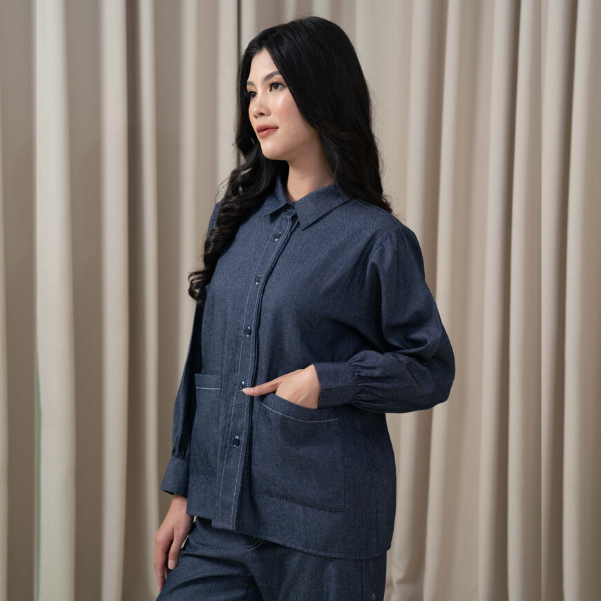 Nyonya Looks - Non Busui - Mova Dark Denim - Atasan Wanita