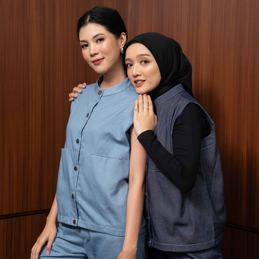 Nyonya Looks - Non Busui - Alora Dark Denim - Luaran - Outer Wanita - Image 3