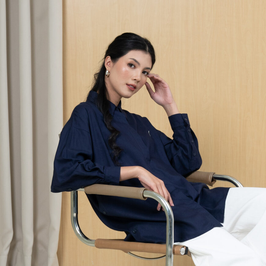 Nyonya Looks - Non Busui - Saela Navy - Atasan Wanita - Image 2