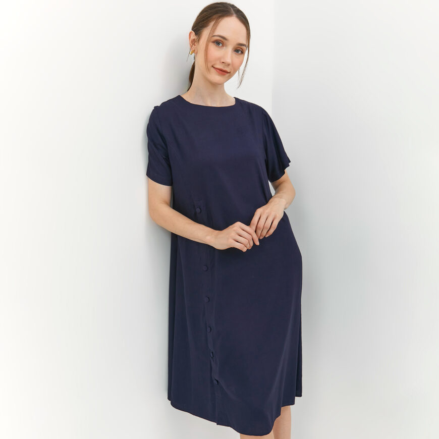 Nyonya Looks - Non Busui - Lunea Navy - Dress Wanita - Image 4