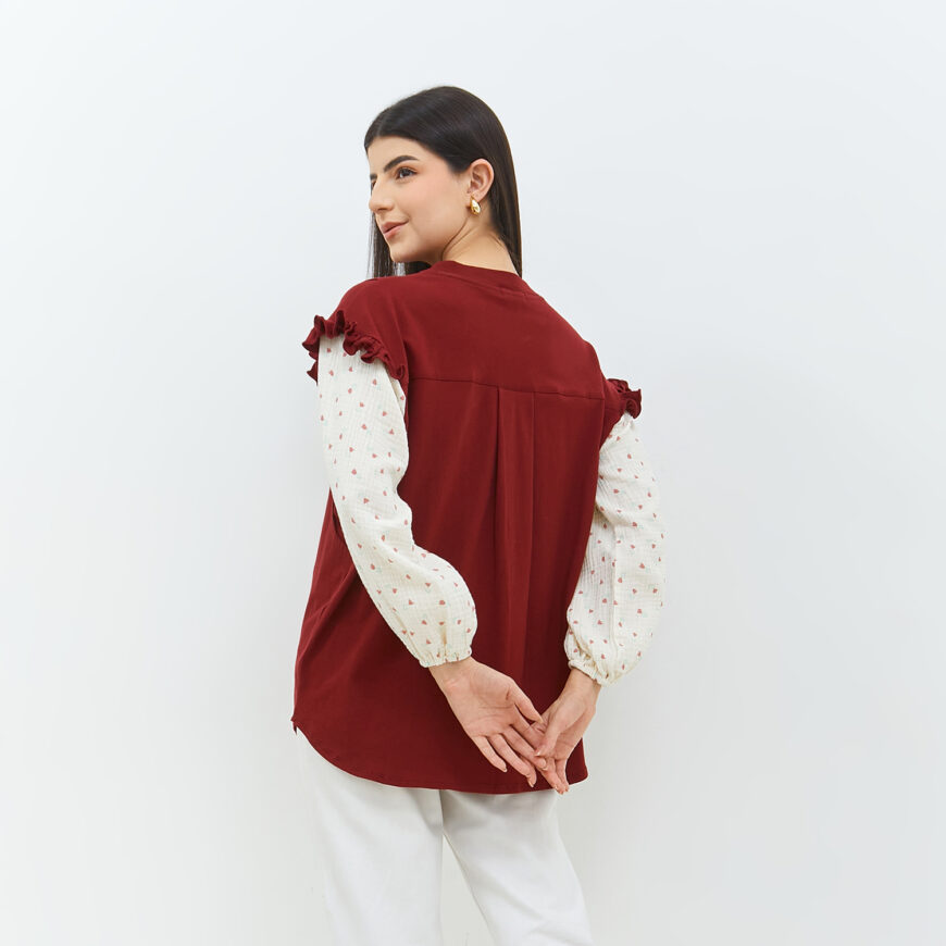 Hisana Flowers Burgundy - Image 3