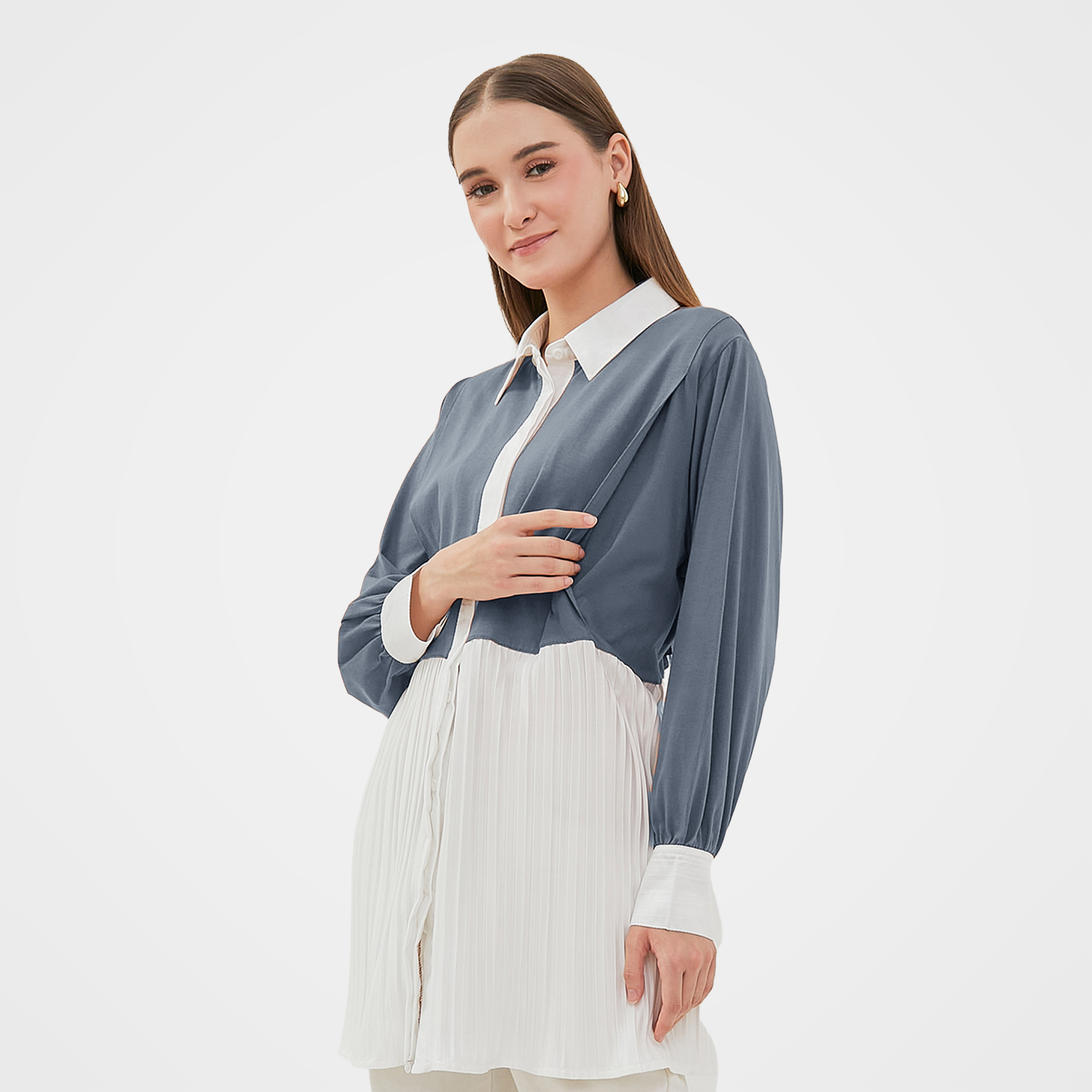 Hafsa Stone Grey - Baju Ibu Hamil Dan Menyusui - Image 2