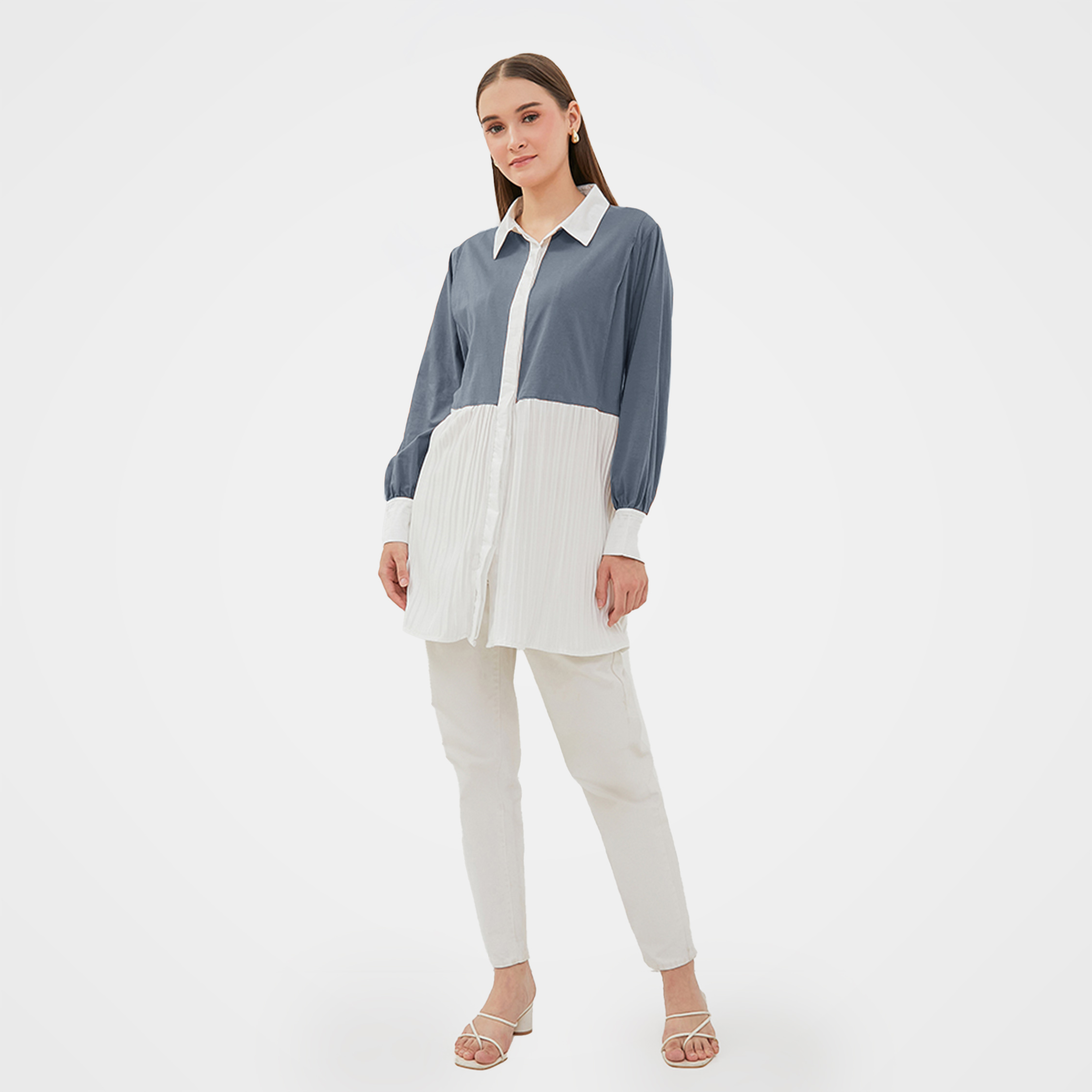 Hafsa Stone Grey - Baju Ibu Hamil Dan Menyusui