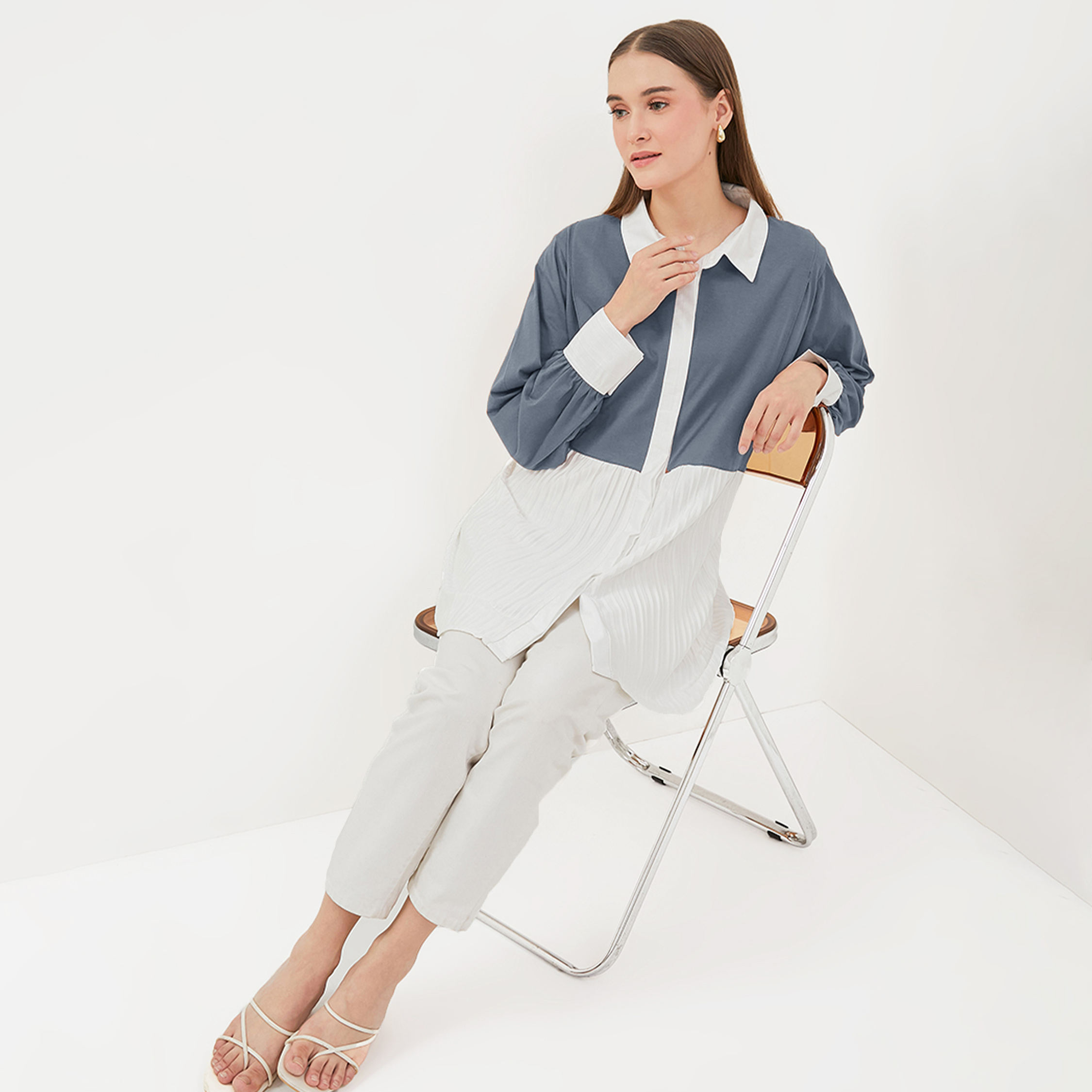 Hafsa Stone Grey - Baju Ibu Hamil Dan Menyusui - Image 4